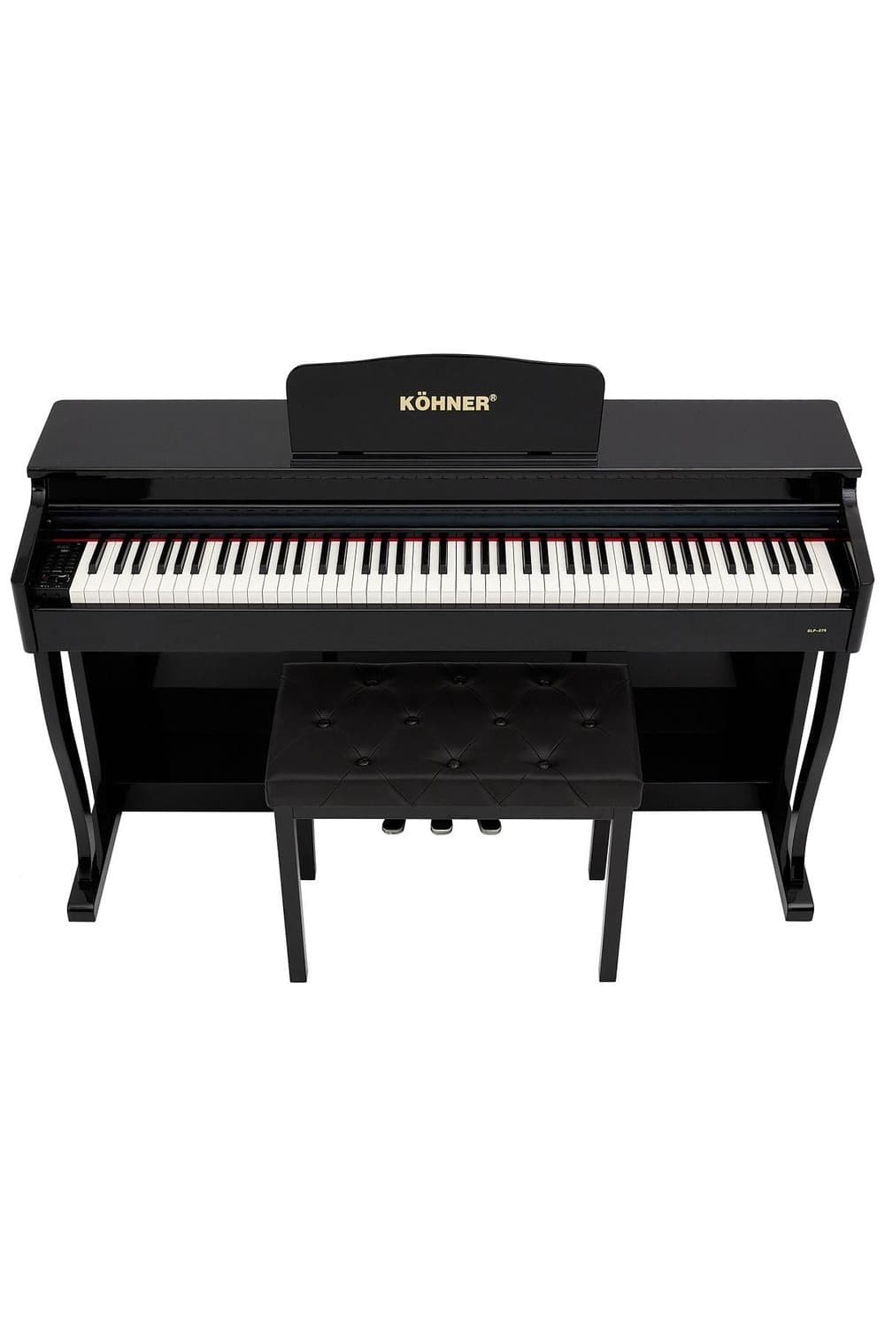 KÖHNER SLP-275 BK Dijital Konsol Piyano, Bluetooth, Tuş Hassasiyeti, 88 Tuşlu, Kapaklı
