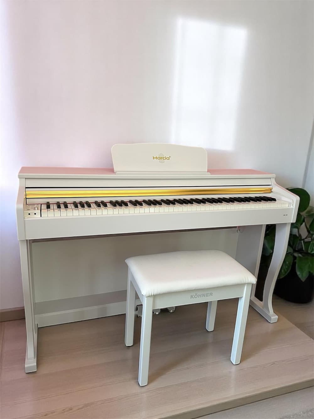 MARCİA MK-900 WH Dijital Konsol Piyano, Bluetooth, Tuş Hassasiyeti, 88 Tuşlu, Kapaklı (KULAKLIK VE TABURE)