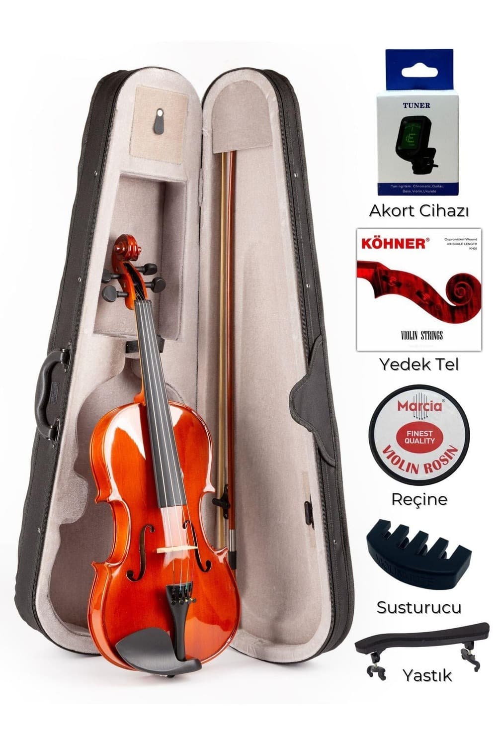 MARCİA 1/2 Boy Keman Seti (EKSİKSİZ TAM SET)